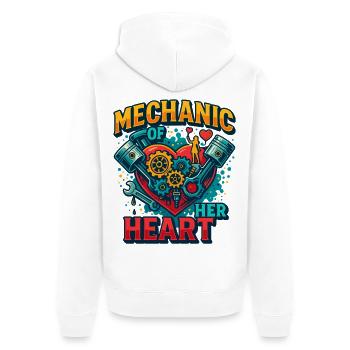 Valentine's Day mechanic heart, screwdriver of love - Unisex Premium Organic Zip Hoodie - white - Back - Thijin (182cm)
