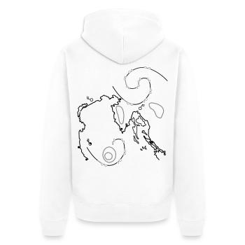 Seekarte Wetterkarte Landkarte Wasserstraße Tonnen - Unisex Premium Bio Zip Hoodie - Weiß - Hinten - Thijin (182cm)