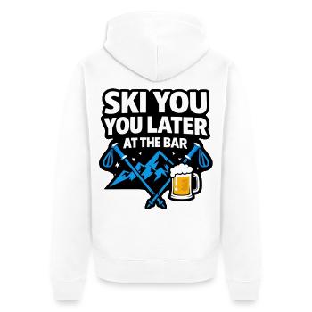 Ski You Later At The Bar Après-Ski Party - Unisex Premium Bio Zip Hoodie - Weiß - Hinten - Thijin (182cm)