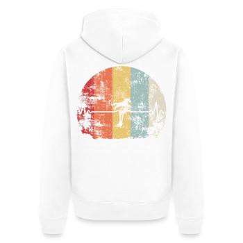 Heartbeat Horse in Retro Rainbow - Unisex Premium Organic Zip Hoodie - white - Back - Thijin (182cm)