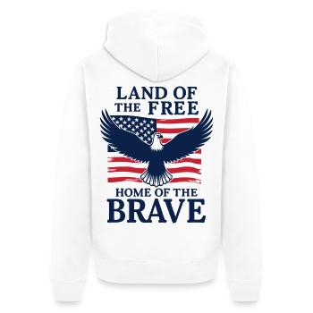 Terre de la Maison Libre des Braves USA Adler - Veste à capuche bio Premium Unisexe - blanc - Dos - Thijin (182cm)