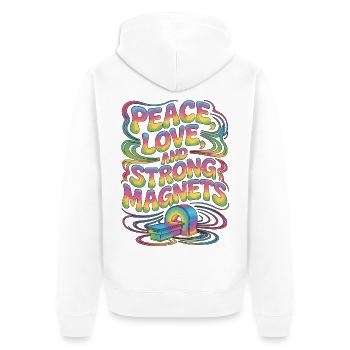 MRI Tech Peace Love And Radiologic Technologist - Unisex Premium Bio Zip Hoodie - Weiß - Hinten - Thijin (182cm)