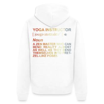 Session des professeurs de yoga - Veste à capuche bio Premium Unisexe - blanc - Dos - Thijin (182cm)