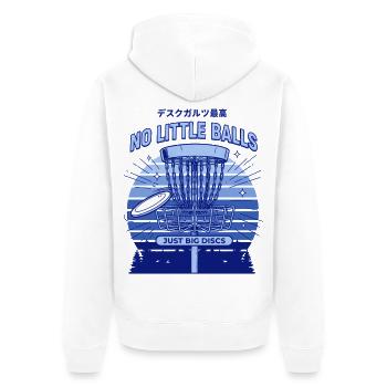 Disc Golf No Little Balls Just Big Discs Basket - Unisex Premium Organic Zip Hoodie - white - Back - Thijin (182cm)