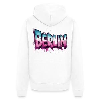 Berlin Graffiti Police Street Art Style Urbain - Veste à capuche bio Premium Unisexe - blanc - Dos - Thijin (182cm)