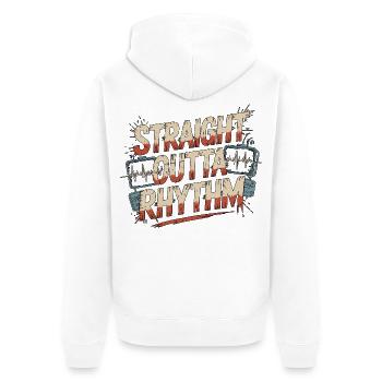 Cardiac Tech Straight Outta Rhythm Echo Tech - Unisex Premium Organic Zip Hoodie - white - Back - Thijin (182cm)
