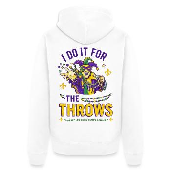 Mardi Gras Jester Beads - Unisex Premium Organic Zip Hoodie - white - Back - Thijin (182cm)
