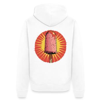 Eiscreme Grafik - Unisex Premium Organic Zip Hoodie - white - Back - Thijin (182cm)