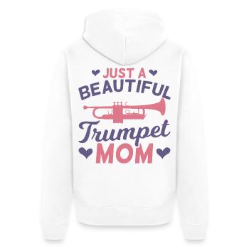 Trompetenspieler Mama - Unisex Premium Bio Zip Hoodie - Weiß - Hinten - Thijin (182cm)
