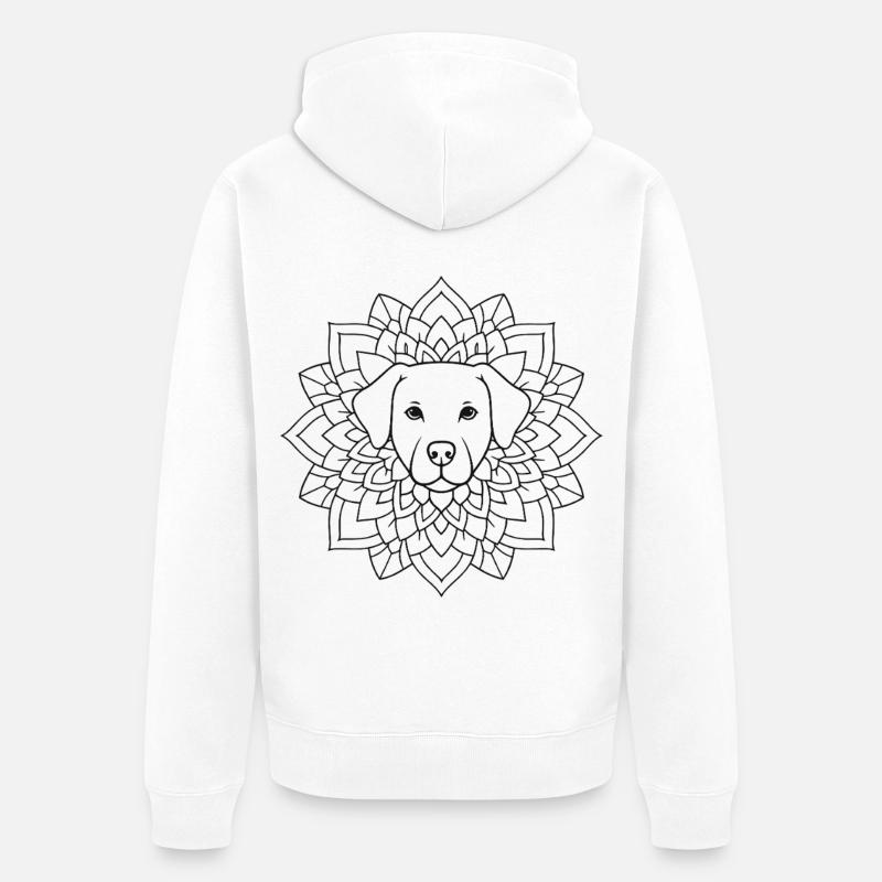 Mandala pour chiens ornementée - Veste à capuche bio Premium Unisexe - blanc