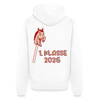 1. Klasse 2026 Hobby Horsing Schülerin - Unisex Premium Bio Zip Hoodie - Weiß - Hinten - Thijin (182cm)