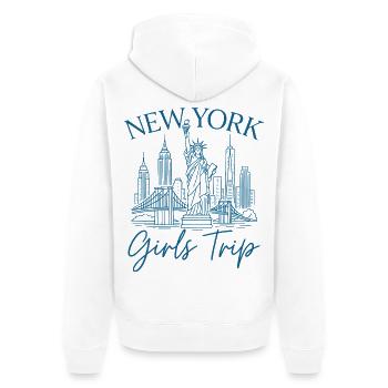 Voyage des filles à New York - Veste à capuche bio Premium Unisexe - blanc - Dos - Thijin (182cm)
