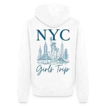 Voyage des filles à New York - Veste à capuche bio Premium Unisexe - blanc - Dos - Thijin (182cm)