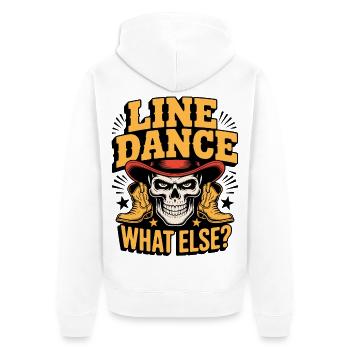 Line Dance Skull Was Sonst - Unisex Premium Bio Zip Hoodie - Weiß - Hinten - Thijin (182cm)