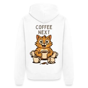CoffeeKitten CoffeeNext - Unisex Premium Organic Zip Hoodie - white - Back - Thijin (182cm)