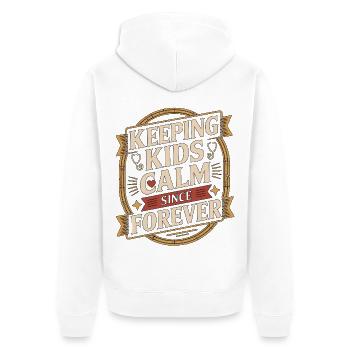Infirmière pédiatrique qui maintient les enfants calmes depuis que les enfants allaitent - Veste à capuche bio Premium Unisexe - blanc - Dos - Thijin (182cm)