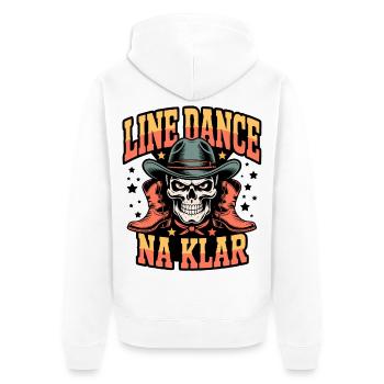 Line Dance Schädel Rodeo - Unisex Premium Bio Zip Hoodie - Weiß - Hinten - Thijin (182cm)