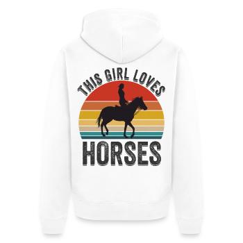 Cette fille adore les chevaux - Veste à capuche bio Premium Unisexe - blanc - Dos - Thijin (182cm)