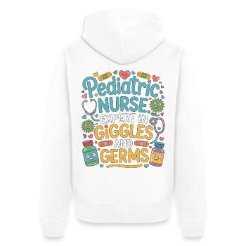 Pediatric Nurse Expert In Giggles And Healthcare - Unisex Premium Organic Zip Hoodie - white - Back - Thijin (182cm)