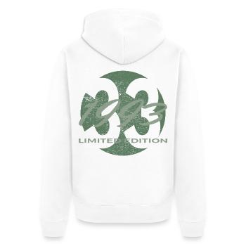 33e anniversaire 1993 cadeau pour hommes et femmes - Veste à capuche bio Premium Unisexe - blanc - Dos - Thijin (182cm)