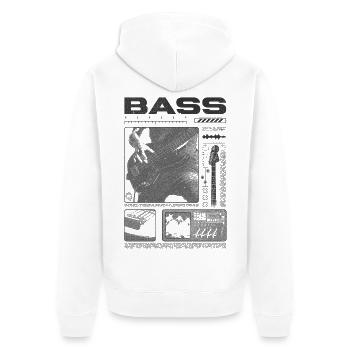 Bassgitarrenliebhaber Bassist Streetwear - Unisex Premium Bio Zip Hoodie - Weiß - Hinten - Thijin (182cm)