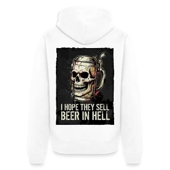 J’espère qu’ils vendront de la bière en enfer – Skull - Veste à capuche bio Premium Unisexe - blanc - Dos - Thijin (182cm)