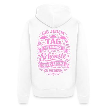 The chance to be the most beautiful day of your life - Unisex Premium Organic Zip Hoodie - white - Back - Thijin (182cm)