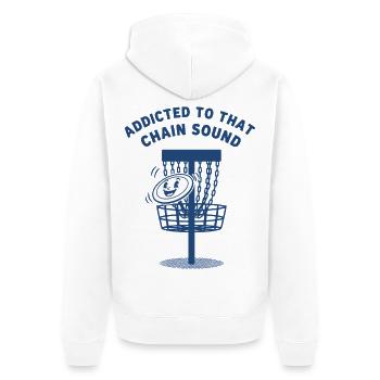 Accro à ce disque de disque volant au son de chaîne - Veste à capuche bio Premium Unisexe - blanc - Dos - Thijin (182cm)