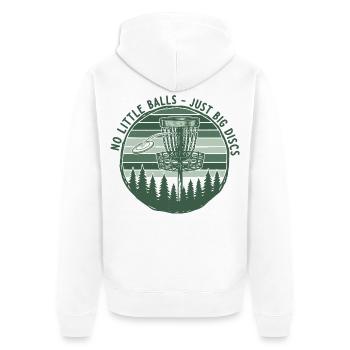 No Little Balls Just Big Discs Funny Disc Golf - Unisex Premium Organic Zip Hoodie - white - Back - Thijin (182cm)
