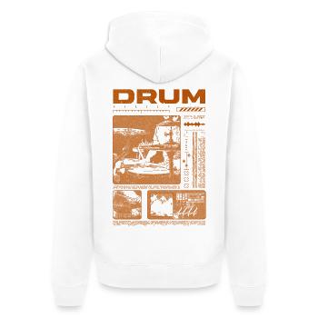 Rock-Schlagzeuger, Trommelspieler, Streetwear - Unisex Premium Bio Zip Hoodie - Weiß - Hinten - Thijin (182cm)