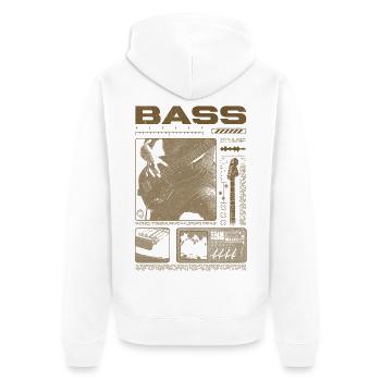 Bassgitarrenliebhaber Bassist Streetwear - Unisex Premium Bio Zip Hoodie - Weiß - Hinten - Thijin (182cm)