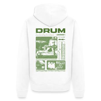 Rock-Schlagzeuger, Trommelspieler, Streetwear - Unisex Premium Bio Zip Hoodie - Weiß - Hinten - Thijin (182cm)