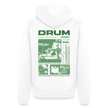 Rock Drummer Drum Player Streetwear - Unisex Premium Organic Zip Hoodie - white - Back - Thijin (182cm)