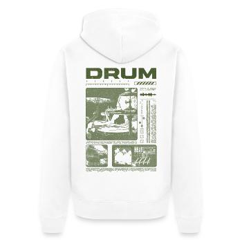 Rock-Schlagzeuger, Trommelspieler, Streetwear - Unisex Premium Bio Zip Hoodie - Weiß - Hinten - Thijin (182cm)