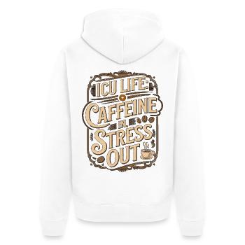 ICU Nurse ICU Life Caffeine In Registered Nurse - Unisex Premium Bio Zip Hoodie - Weiß - Hinten - Thijin (182cm)