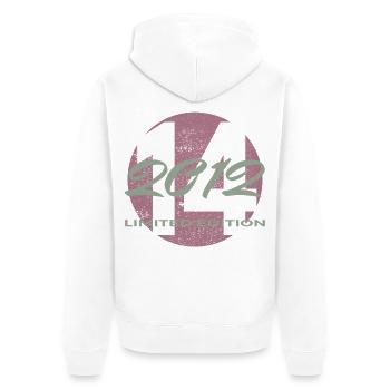 14th Birthday 2012 Boys and Girls Gift - Unisex Premium Organic Zip Hoodie - white - Back - Thijin (182cm)