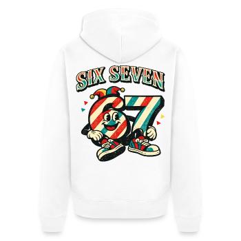 67 Six Seven Carnival Cute Italy Meme - Unisex Premium Organic Zip Hoodie - white - Back - Thijin (182cm)