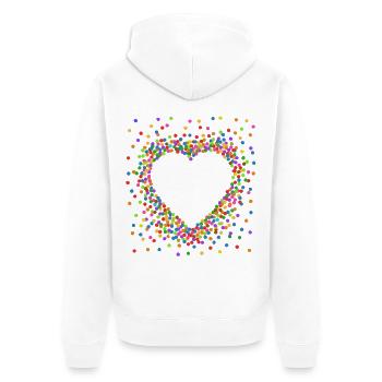 Konfetti im Herzen - Karneval im Blut Kostüm - Unisex Premium Bio Zip Hoodie - Weiß - Hinten - Thijin (182cm)