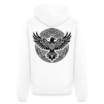 Raven Triskel - Black Silence - Unisex Premium Organic Zip Hoodie - white - Back - Thijin (182cm)