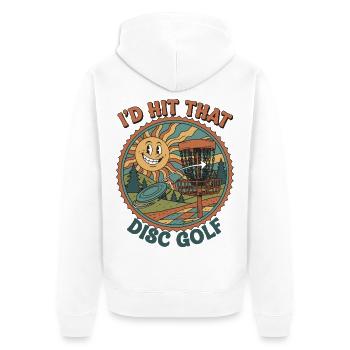 Id Hit That Disc Golf Funny Disc Golfer Flying - Unisex Premium Organic Zip Hoodie - white - Back - Thijin (182cm)