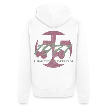 55e anniversaire 1971 cadeau pour hommes et femmes - Veste à capuche bio Premium Unisexe - blanc - Dos - Thijin (182cm)