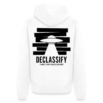 UAP UFO Dokumente Aliens Wahrheit Offenlegung - Unisex Premium Organic Zip Hoodie - white - Back - Thijin (182cm)