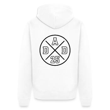 Dad 25 Baby Vater Vatertag Geschenk Papa 2025 - Unisex Premium Bio Zip Hoodie - Weiß - Hinten - Thijin (182cm)
