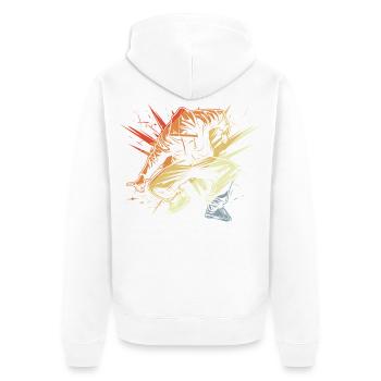 Breakdancer Drawing Vintage - Unisex Premium Organic Zip Hoodie - white - Back - Thijin (182cm)