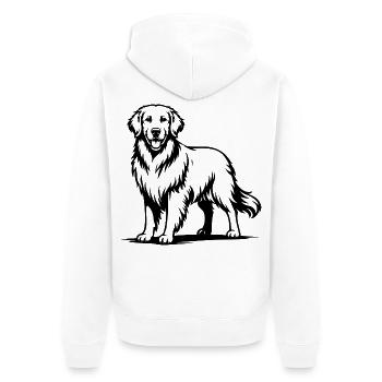 Golden Retriever with Proud Pose - Unisex Premium Organic Zip Hoodie - white - Back - Thijin (182cm)