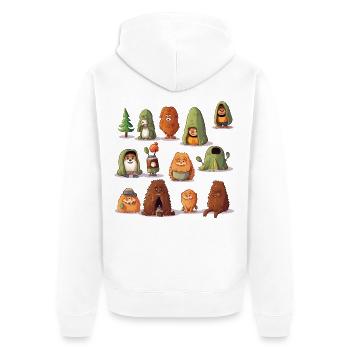 WaldYeti Cuddle Worlds - Unisex Premium Organic Zip Hoodie - white - Back - Thijin (182cm)