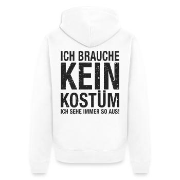 Karneval Fasching Fasnet Kostüm - Unisex Premium Bio Zip Hoodie - Weiß - Hinten - Thijin (182cm)