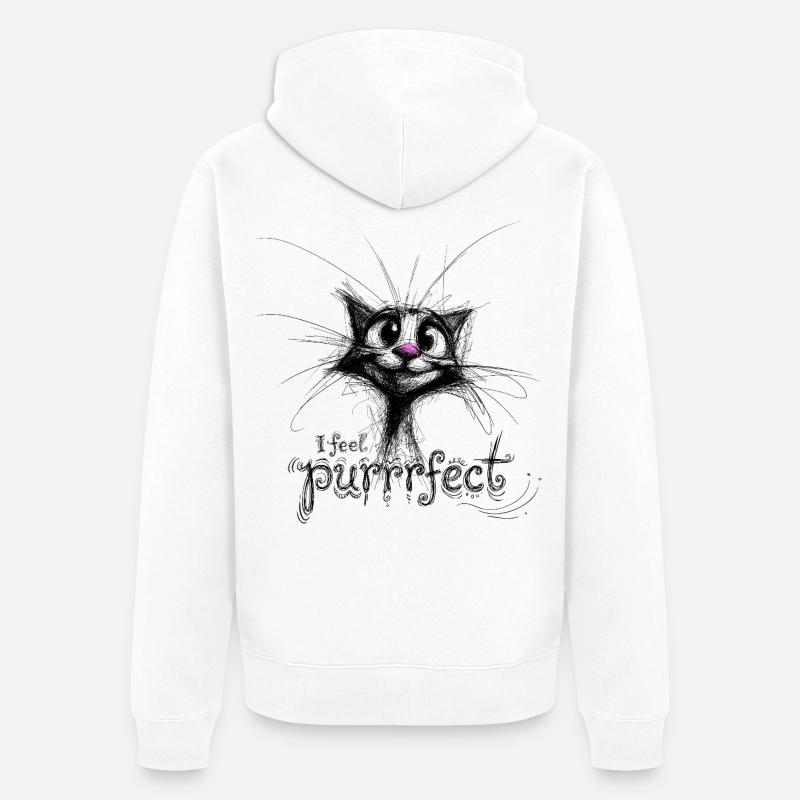 chat mignon – je me sens purrfec - Veste à capuche bio Premium Unisexe - blanc