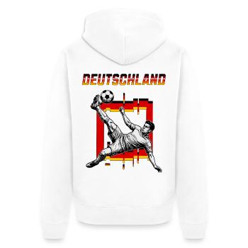 Football Germany Overhead kick side-kick - Unisex Premium Organic Zip Hoodie - white - Back - Thijin (182cm)