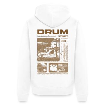 Rock-Schlagzeuger, Trommelspieler, Streetwear - Unisex Premium Bio Zip Hoodie - Weiß - Hinten - Thijin (182cm)
